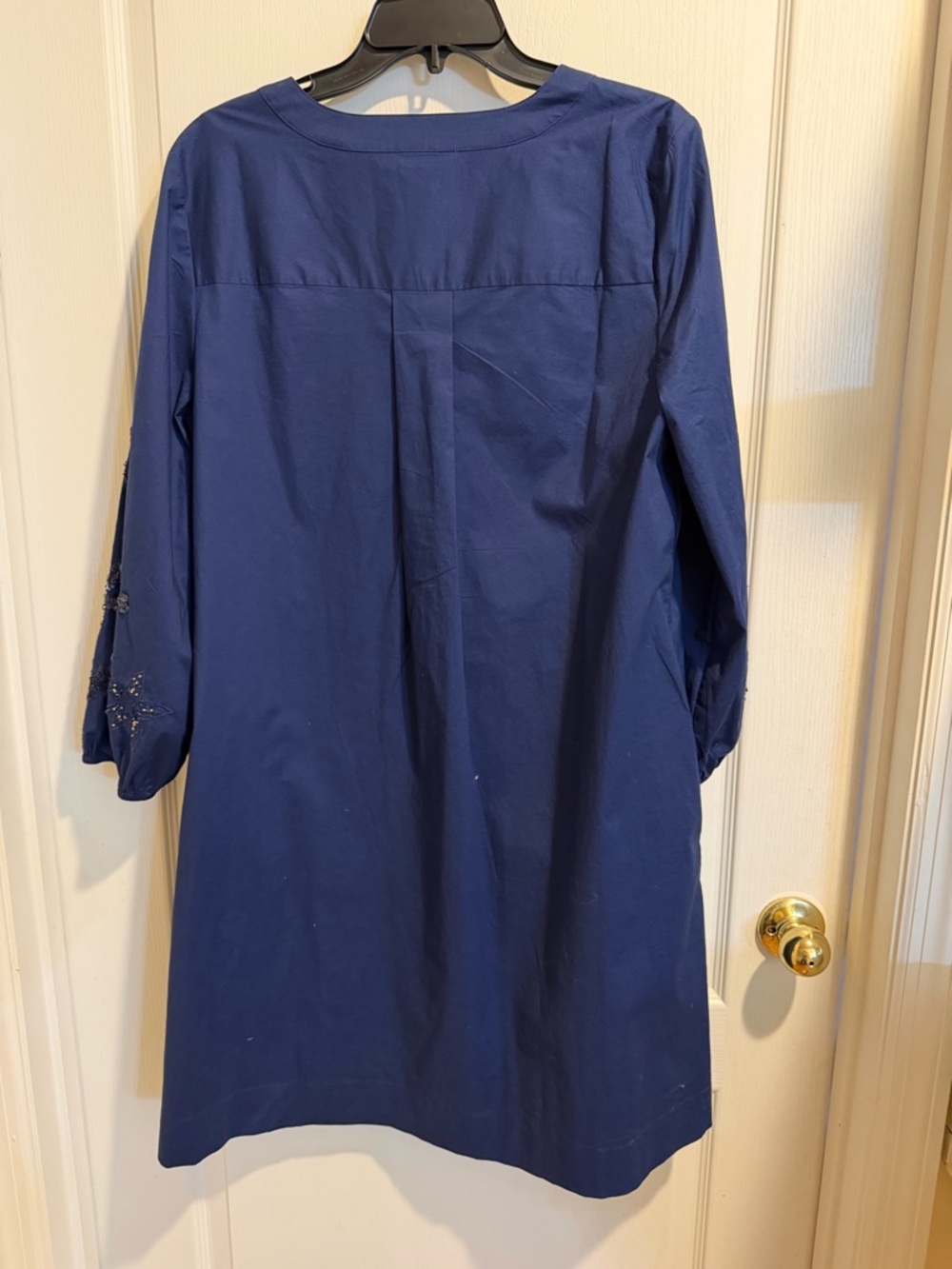 Chico's Navy Embroidered Sleeve Tunic Dress - Picture 6 of 6